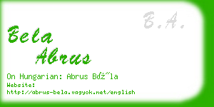 bela abrus business card